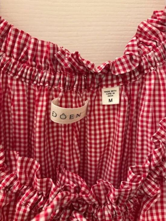 Doen Emmaretta Dress in Cerise Paris Gingham - Picture 4 of 6